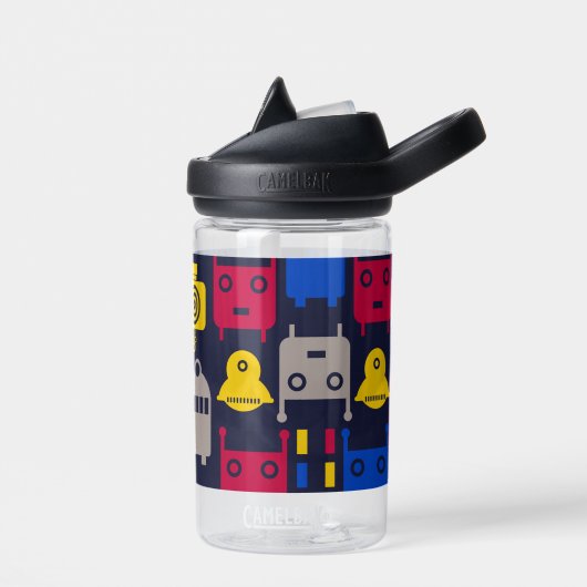 Doodle Alien Ruimteschip en Robot Patroon Waterfles (Links)