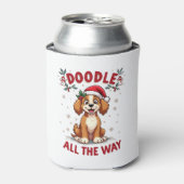 Doodle All The Way Funny Goldendoodle Santa Hat Ch Blikjeskoeler (Blikje Voorkant)