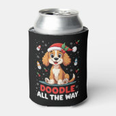 Doodle All The Way Funny Goldendoodle Santa Hat Ch Blikjeskoeler (Blikje Voorkant)