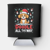 Doodle All The Way Funny Goldendoodle Santa Hat Ch Blikjeskoeler (Voorkant)