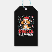 Doodle All The Way Funny Goldendoodle Santa Hat Ch Cadeaulabel (Voorkant)