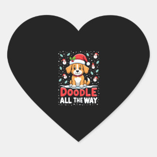 Doodle All The Way Funny Goldendoodle Santa Hat Ch Hart Sticker