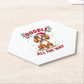 Doodle All The Way Funny Goldendoodle Santa Hat Ch Kartonnen Onderzetters (Schuin)