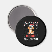 Doodle All The Way Funny Goldendoodle Santa Hat Ch Magneet (Voorkant / Achterkant)