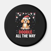 Doodle All The Way Funny Goldendoodle Santa Hat Ch Magneet (Voorkant)