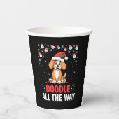 Doodle All The Way Funny Goldendoodle Santa Hat Ch Papieren Bekers (Voorkant)