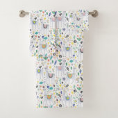 Doodle Alpaca Pattern Bad Handdoek (Insitu)