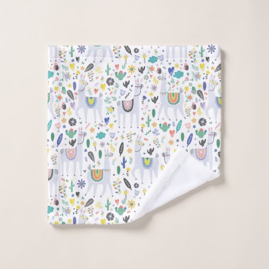 Doodle Alpaca Pattern Bad Handdoek (Wasdoekje)