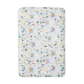 Doodle Alpaca Pattern Badmat (Voorkant Verticaal)