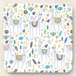 Doodle Alpaca Pattern Bier Onderzetter