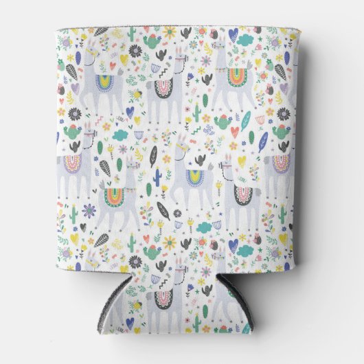 Doodle Alpaca Pattern Blikjeskoeler (Voorkant)