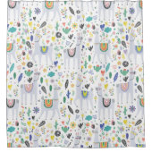 Doodle Alpaca Pattern Douchegordijn (Voorkant)