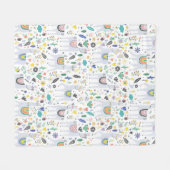 Doodle Alpaca Pattern Fleece Deken (Voorkant (Horizontaal))