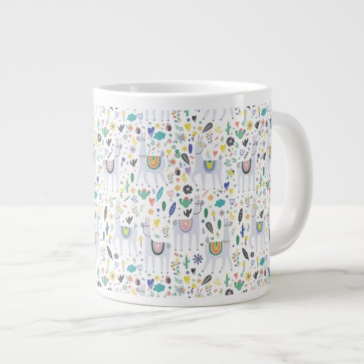 Doodle Alpaca Pattern Grote Koffiekop (Voorkant rechts)