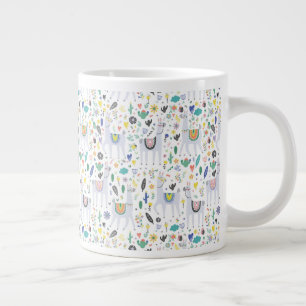 Doodle Alpaca Pattern Grote Koffiekop