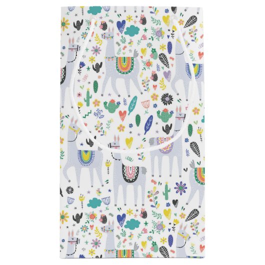 Doodle Alpaca Pattern Klein Cadeauzakje (Achterkant)
