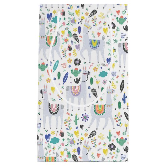 Doodle Alpaca Pattern Klein Cadeauzakje (Voorkant)