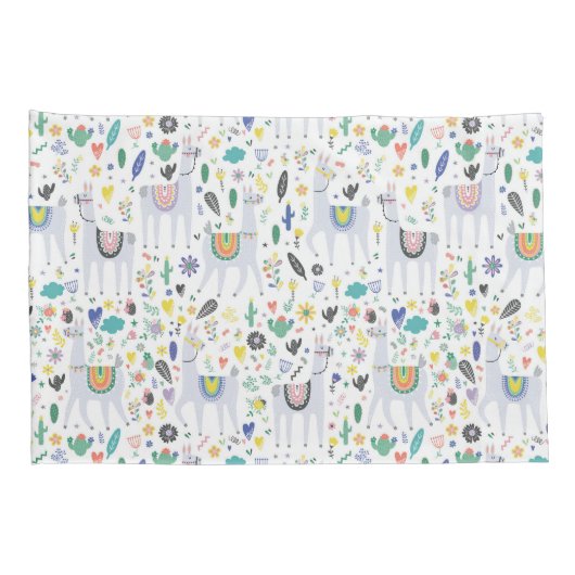 Doodle Alpaca Pattern Kussensloop (Achterkant-Rechts)