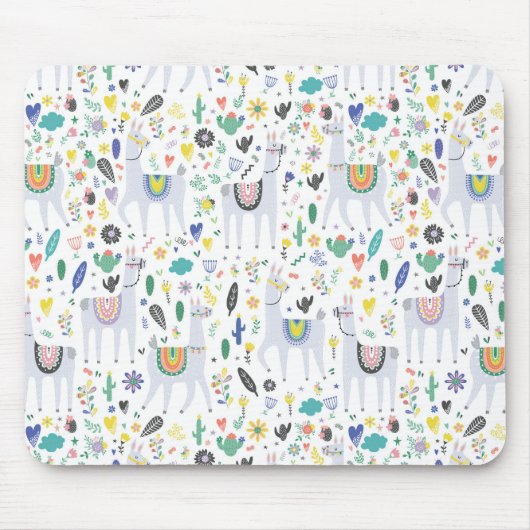 Doodle Alpaca Pattern Muismat (Voorkant)