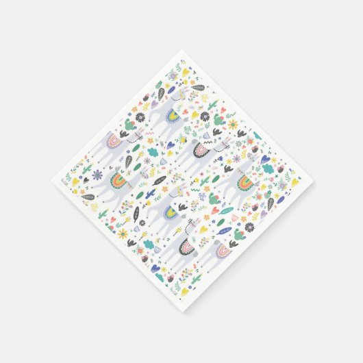 Doodle Alpaca Pattern Servet (Hoek)