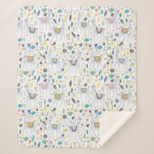 Doodle Alpaca Pattern Sherpa Deken (Voorkant)