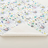 Doodle Alpaca Pattern Sherpa Deken (3/4)