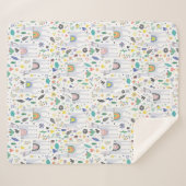 Doodle Alpaca Pattern Sherpa Deken (Voorkant (horizontaal))