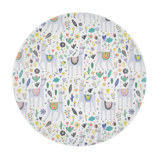 Doodle Alpaca Pattern Snijplank (Voorkant)