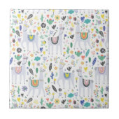 Doodle Alpaca Pattern Tegeltje (Voorkant)