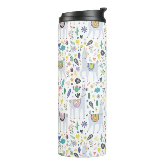 Doodle Alpaca Pattern Thermosbeker (Gedraaid links)