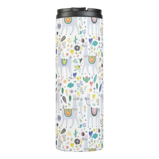 Doodle Alpaca Pattern Thermosbeker (Achterkant)