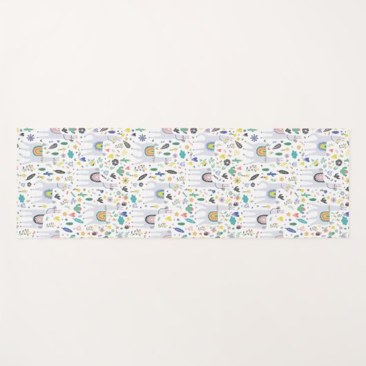 Doodle Alpaca Pattern Yogamat (Voorkant (horizontaal))