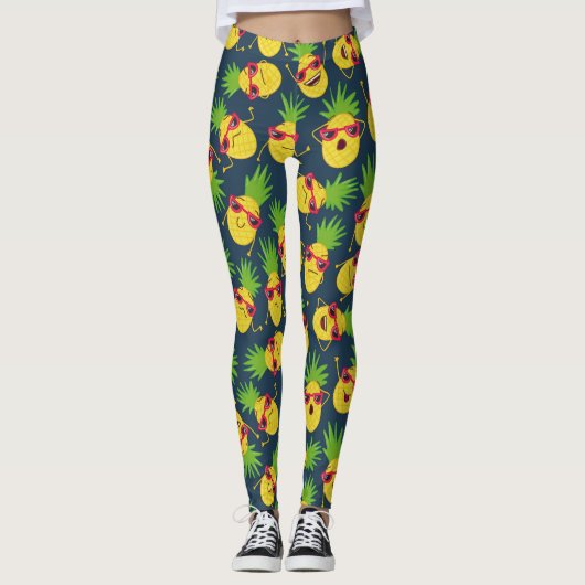 Doodle ananas, hand getekend, zomer patroon. leggings (Voorkant)
