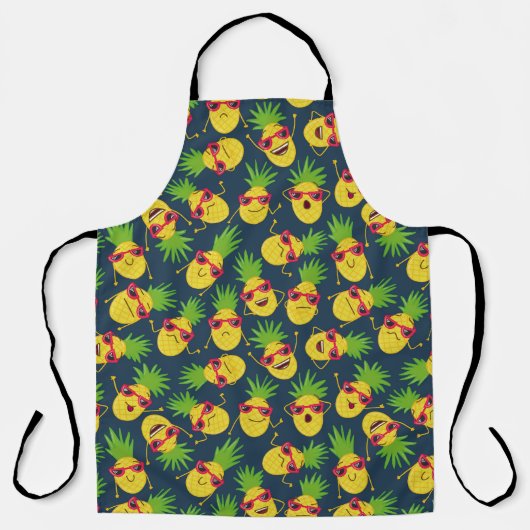 Doodle ananas, hand getekend, zomer patroon. schort (Voorkant)