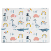 Doodle Animal Fun Patroon Groot Cadeauzakje (Voorkant)