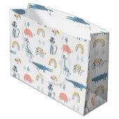 Doodle Animal Fun Patroon Groot Cadeauzakje (Achterkant Gekanteld)