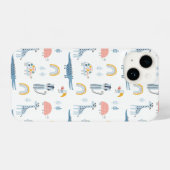 Doodle Animal Fun Patroon iPhone Hoesje (Achterkant horizontaal)