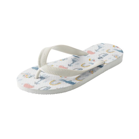 Doodle Animal Fun Patroon Kinder Teenslippers (Schuin)
