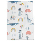 Doodle Animal Fun Patroon Medium Cadeauzakje (Achterkant)