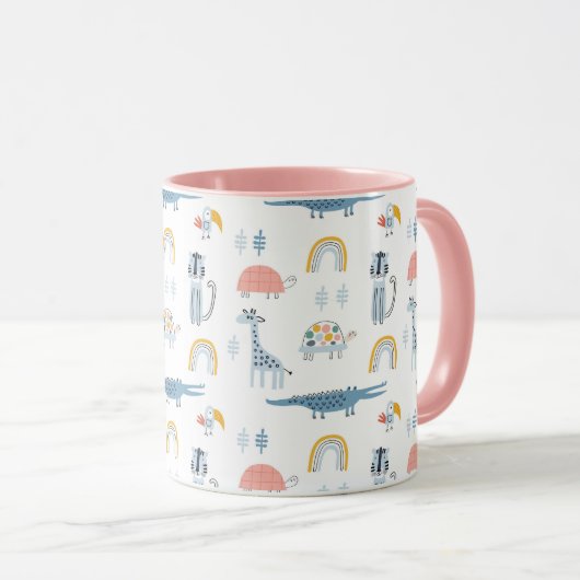 Doodle Animal Fun Patroon Mok (Voorkant rechts)