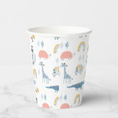 Doodle Animal Fun Patroon Papieren Bekers (Rechts)