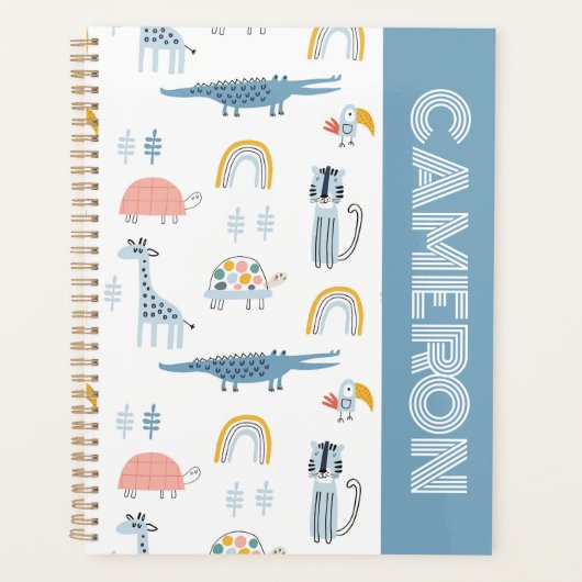 Doodle Animal Fun Patroon Planner (Voorkant)