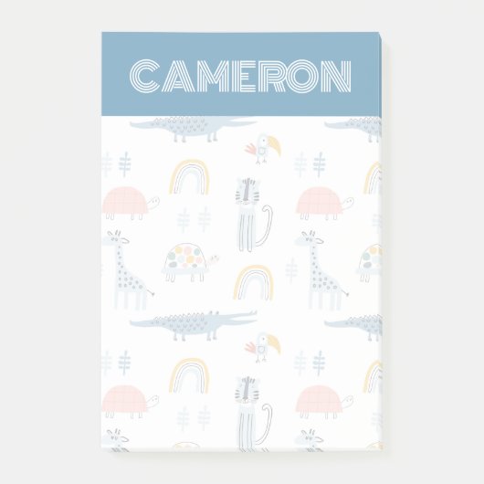 Doodle Animal Fun Patroon Post-it® Notes (Voorkant)