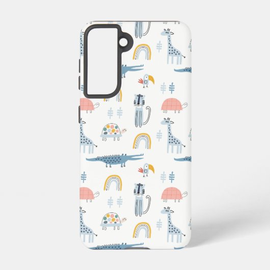 Doodle Animal Fun Patroon Samsung Galaxy Hoesje (Achterkant)