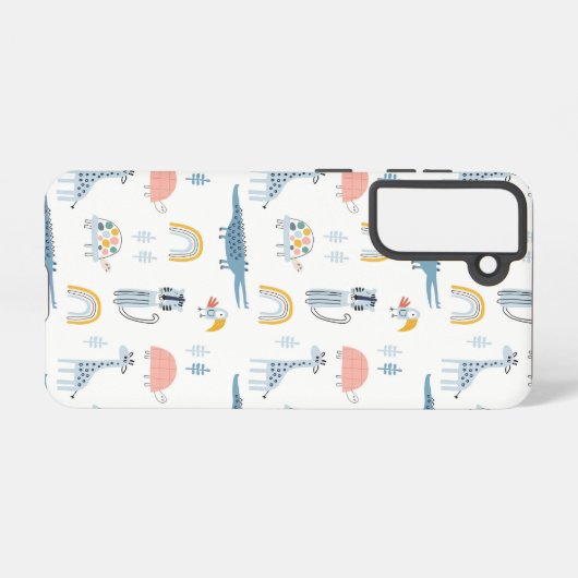Doodle Animal Fun Patroon Samsung Galaxy Hoesje (Achterkant horizontaal)