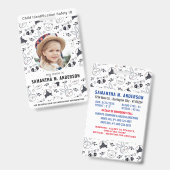 Doodle Animals Schattigee aangepaste moderne foto  Badge (Voor- en achterkant)