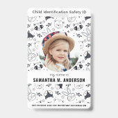 Doodle Animals Schattigee aangepaste moderne foto  Badge (Voorzijde)