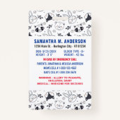 Doodle Animals Schattigee aangepaste moderne foto Badge (Achterkant)