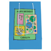  doodle art 3 planten, verjaardag, jouw naam medium cadeauzakje (Achterkant)