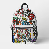 Doodle Art Bag Bedrukte Rugzak (Voorkant)